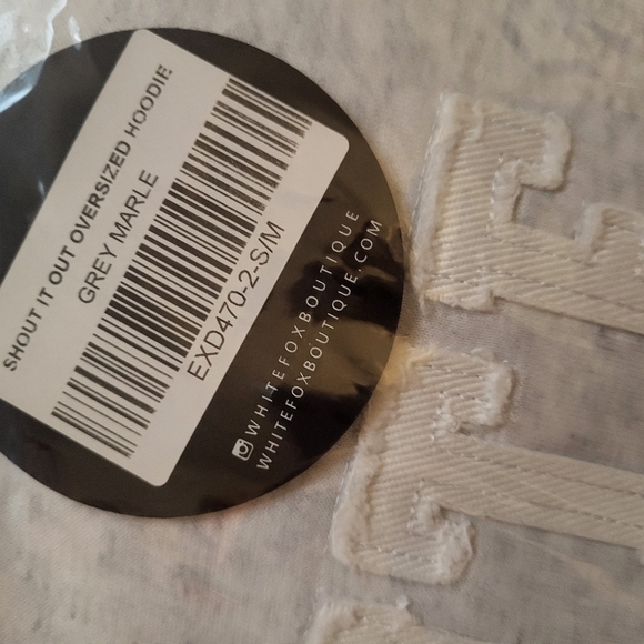 White Fox - Shout It Out Oversized Hoodie - Grey Marle - Picture 7 of 7